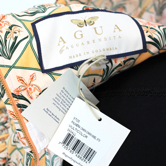 AGUA Bendita Palmera Chan Chan Miel Pink Floral Dress S NEW Short Sleeve Midi - Picture 7 of 8